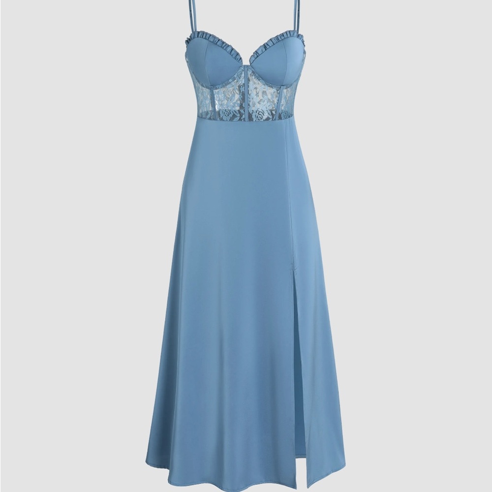 2/$22 ✨ Cider FLORAL LACE PATCHY SLIT CAMI DRESS